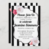 Parisian Geïnspireerd zwart-wit Roos Kaart (Voorkant / Achterkant)