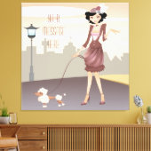 Parisian Girl Wrapped Canvas (Insitu (Woonkamer))