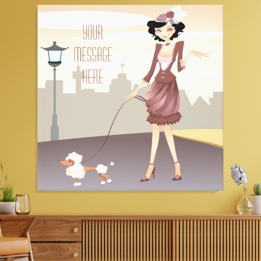 Parisian Girl Wrapped Canvas (Insitu (Woonkamer))