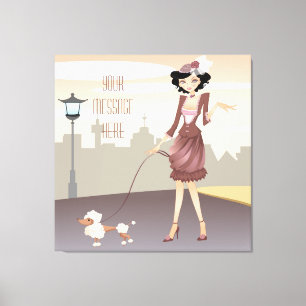 Parisian Girl Wrapped Canvas Afdruk