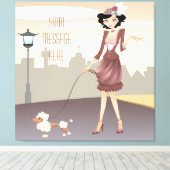 Parisian Girl Wrapped Canvas Afdruk (Insitu (Houten vloer))