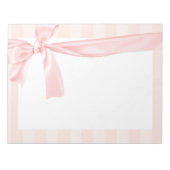 Parisian Girly Pink Stripes & Light Pink Bow Notitieblok (Voorkant)