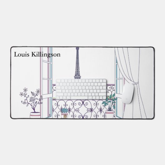 Parisian Haussmann Window View Aesthetic Bureaumat (Keyboard & Muis)