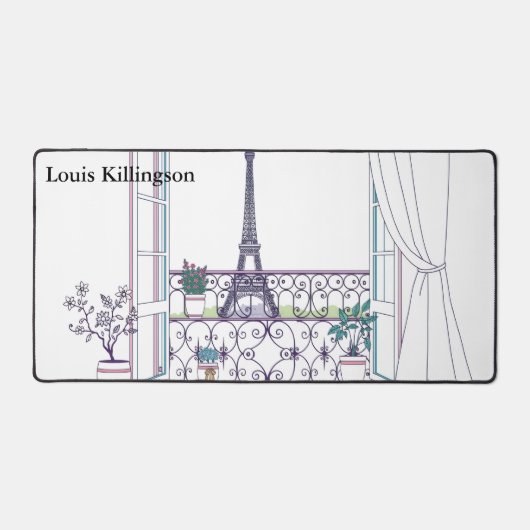 Parisian Haussmann Window View Aesthetic Bureaumat (Voorkant)