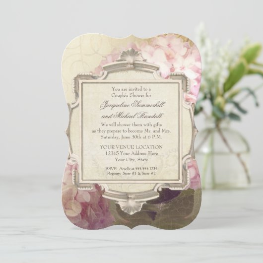 Parisian Hydrangea Manor Couples Shower Kaart (Staand voorkant)