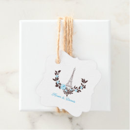 Parisian-inspired in Blue with a Romantic Wreath Bedankjes Labels