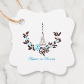 Parisian-inspired in Blue with a Romantic Wreath Bedankjes Labels (Voorkant)