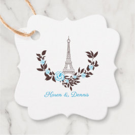Parisian-inspired in Blue with a Romantic Wreath Bedankjes Labels