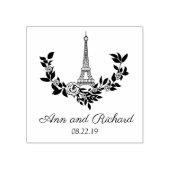 Parisian-inspired with a romantic flower wreath rubberstempel (Afrduk)