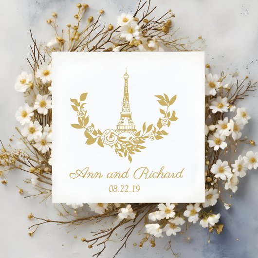 Parisian-inspired with a romantic flower wreath rubberstempel