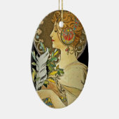 Parisian Lady en Feather 1899 Keramisch Ornament (Rechts)