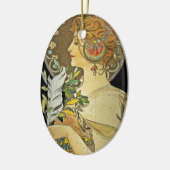 Parisian Lady en Feather 1899 Keramisch Ornament (Links)
