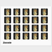 Parisian Lady en Feather 1899 Vierkante Sticker (Vel)