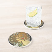 Parisian Lady en Feather 1899 Zandsteen Onderzetter (Zijkant)