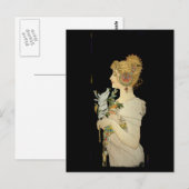 Parisian Lady en Feather Briefkaart (Voorkant / Achterkant)