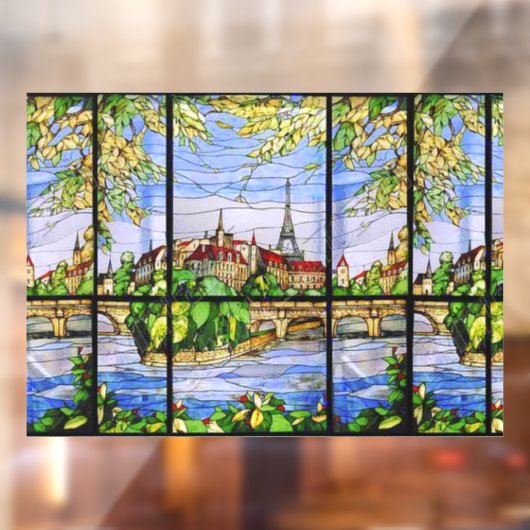 PARISIAN LANDSCAPE-GLAS IN LOOD RAAMSTICKER (Vel 2)