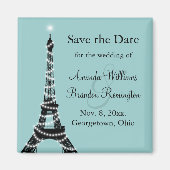 Parisian Lights Save the Date (turquoise) Magneet (Voorkant)