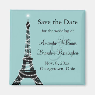 Parisian Lights Save the Date (turquoise) Magneet