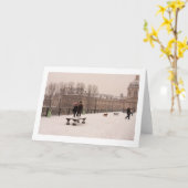 Parisian loopt door het sneeuwWenskaart Kaart (Gele Bloem)