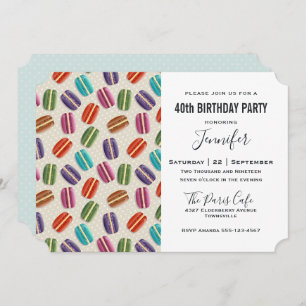 Parisian Macarons Pattern Colorful Birthday Kaart