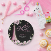 Parisian Oh La La Bridal Shower Papieren Bordje (Feest)