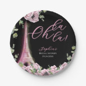 Parisian Oh La La Bridal Shower Papieren Bordje (Voorkant)