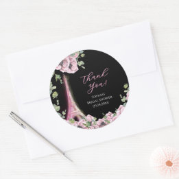 Parisian Oh La La Bridal Shower Ronde Sticker