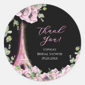 Parisian Oh La La Bridal Shower Ronde Sticker (Voorkant)