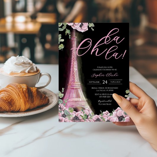 Parisian Oh La La Bruiloftsfeest Kaart