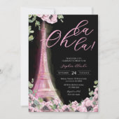 Parisian Oh La La Bruiloftsfeest Kaart (Voorkant)