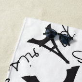 Parisian Perfection Eiffel Towel Black en White Strandlaken (In situ)