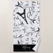 Parisian Perfection Eiffel Towel Black en White Strandlaken (Voorkant)