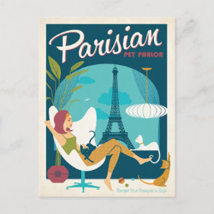 Parisian Pet Parlor Briefkaart