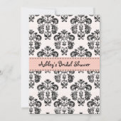 Parisian Pink Black Bridal Shower-uitnodigingen Kaart (Achterkant)