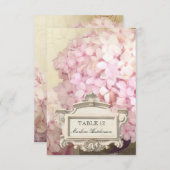 Parisian Pink Hydrangeas Tabel Nummer Plaats kaart (Voorkant / Achterkant)