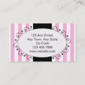 Parisian Pink Stripes Cupcake Cake Bakery Visitekaartje (Achterkant)