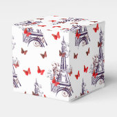 Parisian Romantic Paars Eiffeltoren Butterflies Bedankdoosjes (Voorkant Zijde)