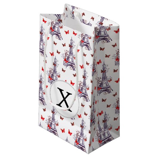 Parisian Romantic Paars Eiffeltoren Butterflies Klein Cadeauzakje (Voorkant Gekanteld)
