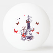 Parisian Romantic Paars Eiffeltoren Butterflies Pingpongbal (Voorkant)