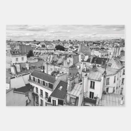 Parisian Rooftops - Wrapping Paper Sheet Set of 3 (Voorkant 3)