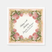 Parisian  Roos Manor House Birthday Party Servet (Voorkant)