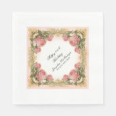 Parisian  Roos Manor House Birthday Party Servetten (Voorkant)