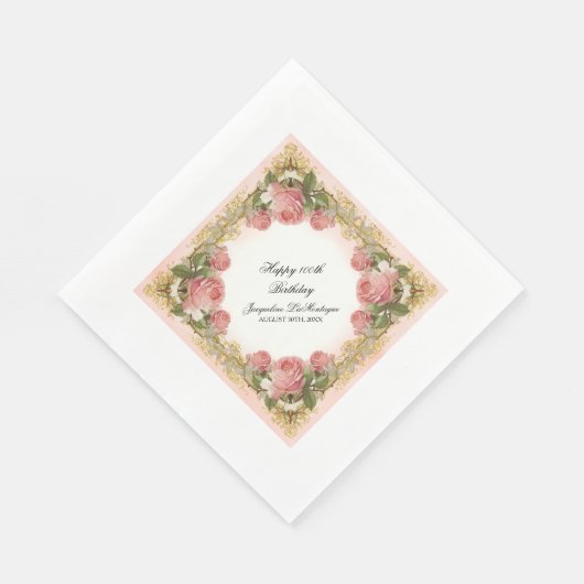 Parisian  Roos Manor House Birthday Party Servetten (Hoek)