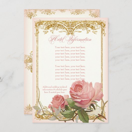 Parisian  Roos Manor House Couples Kaart (Voorkant / Achterkant)