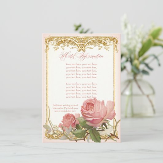 Parisian  Roos Manor House Couples Kaart (Staand voorkant)