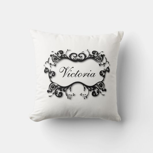 Parisian Scrolls Jouw tekst Kussen (Voorkant)