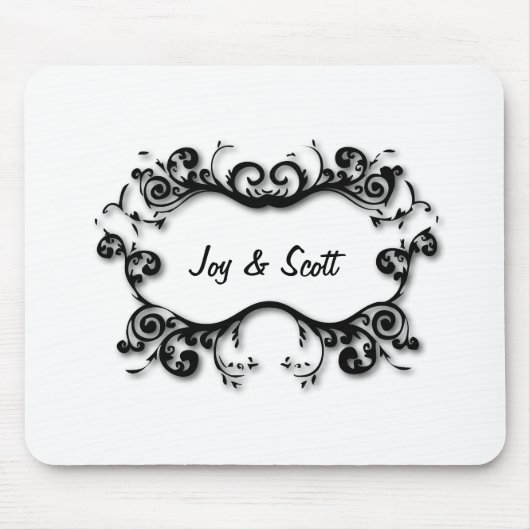 Parisian Scrolls Jouw tekst Muismat (Voorkant)