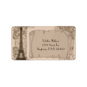 Parisian Sepia Adres Label (Voorkant)