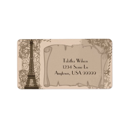 Parisian Sepia Adres Label (Voorkant)