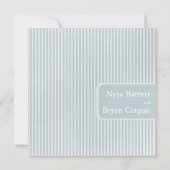 Parisian - sky blue striped bruiloft kaart (Achterkant)